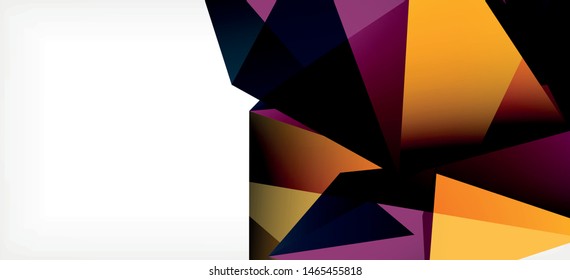 Plantilla abstracta vintage con fondo blanco de composición de mosaico triangular. Fondo de diseño simple. Diseño moderno y plano. Color del fondo abstracto. Hermoso patrón vectorial.