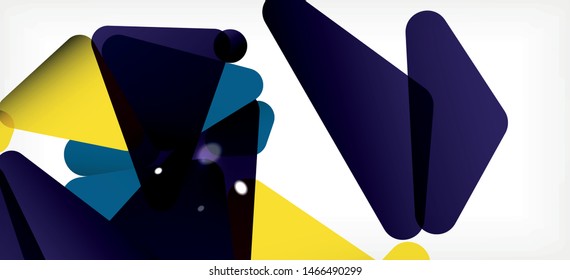 Vintage abstract template with triangle mosaic composition vecton white background. Simple design background. Modern flat design. Color abstract background. Beautiful vector pattern.