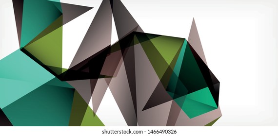 Vintage abstract template with triangle mosaic composition vecton white background. Simple design background. Modern flat design. Color abstract background. Beautiful vector pattern.