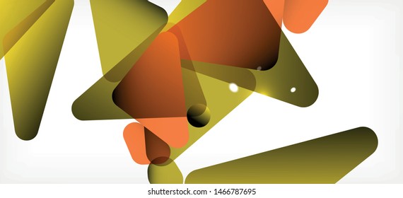 Vintage abstract template with triangle mosaic composition vecton white background. Simple design background. Modern flat design. Color abstract background. Beautiful vector pattern.