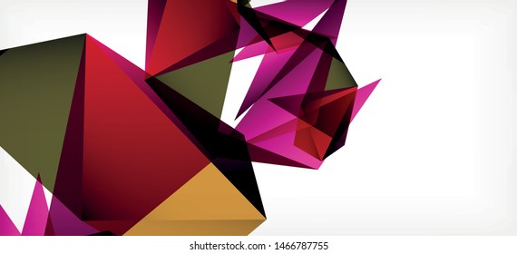 Plantilla abstracta vintage con fondo blanco de composición de mosaico triangular. Fondo de diseño simple. Diseño moderno y plano. Color del fondo abstracto. Hermoso patrón vectorial.