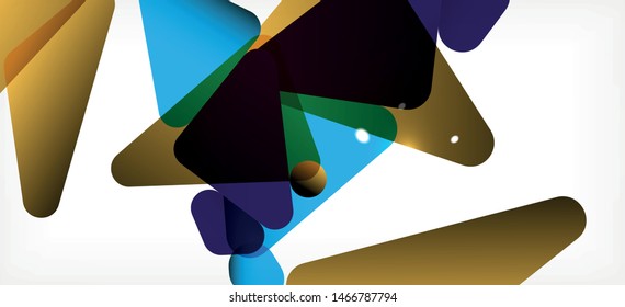Vintage abstract template with triangle mosaic composition vecton white background. Simple design background. Modern flat design. Color abstract background. Beautiful vector pattern.