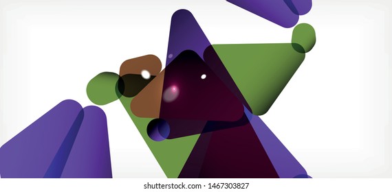 Vintage abstract template with triangle mosaic composition vecton white background. Simple design background. Modern flat design. Color abstract background. Beautiful vector pattern.