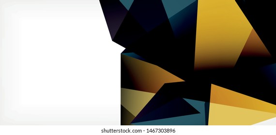 Vintage abstract template with triangle mosaic composition vecton white background. Simple design background. Modern flat design. Color abstract background. Beautiful vector pattern.