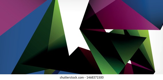 Vintage abstract template with triangle mosaic composition vecton white background. Simple design background. Modern flat design. Color abstract background. Beautiful vector pattern.