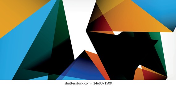 Vintage modelo abstrato com triângulo mosaico composição vecton fundo branco. Fundo de design simples. Design plano moderno. Fundo abstrato da cor. Lindo padrão vetorial.