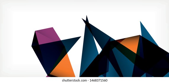 Vintage abstract template with triangle mosaic composition vecton white background. Simple design background. Modern flat design. Color abstract background. Beautiful vector pattern.