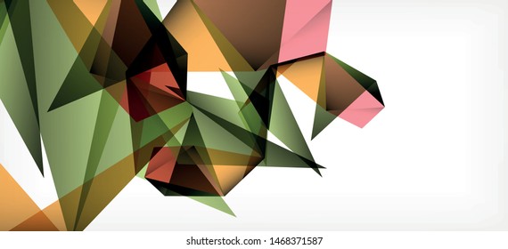 Plantilla abstracta vintage con fondo blanco de composición de mosaico triangular. Fondo de diseño simple. Diseño moderno y plano. Color del fondo abstracto. Hermoso patrón vectorial.