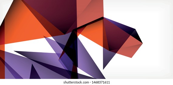 Vintage abstract template with triangle mosaic composition vecton white background. Simple design background. Modern flat design. Color abstract background. Beautiful vector pattern.