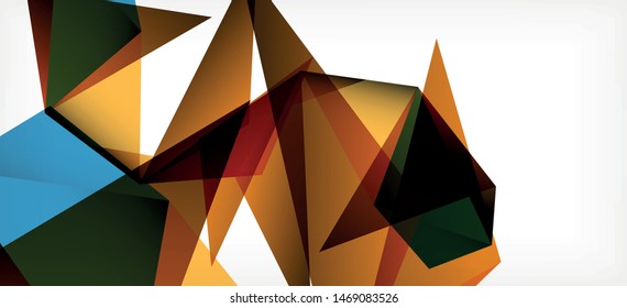 Plantilla abstracta vintage con fondo blanco de composición de mosaico triangular. Fondo de diseño simple. Diseño moderno y plano. Color del fondo abstracto. Hermoso patrón vectorial.