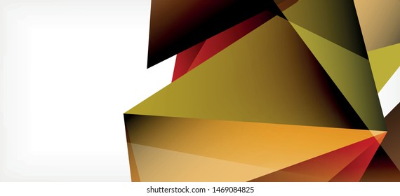 Vintage abstract template with triangle mosaic composition vecton white background. Simple design background. Modern flat design. Color abstract background. Beautiful vector pattern.