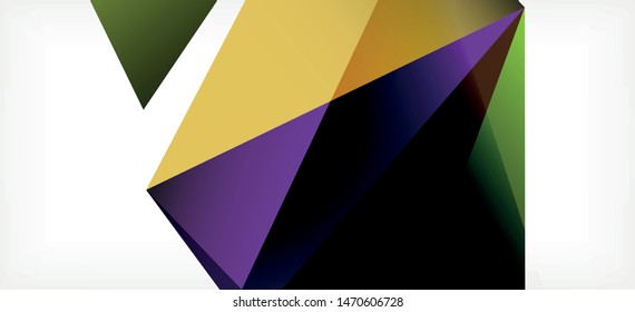 Vintage abstract template with triangle mosaic composition vecton white background. Simple design background. Modern flat design. Color abstract background. Beautiful vector pattern.