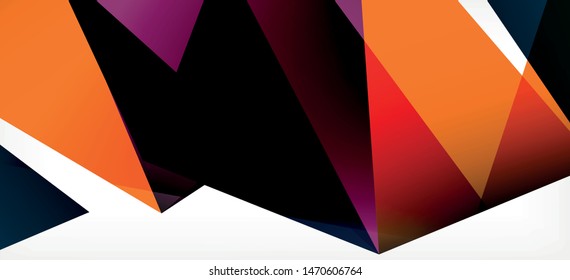 Vintage abstract template with triangle mosaic composition vecton white background. Simple design background. Modern flat design. Color abstract background. Beautiful vector pattern.