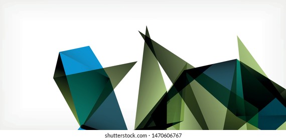 Vintage abstrakte Vorlage mit Dreieck Mosaik Komposition Vecton weißer Hintergrund. Einfaches Design-Hintergrund. Modernes Flachdesign. Abstrakter Farbhintergrund. Schönes Vektormuster.