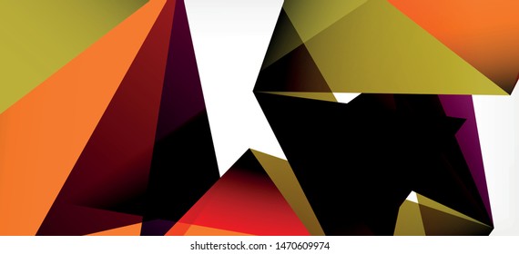Vintage abstract template with triangle mosaic composition vecton white background. Simple design background. Modern flat design. Color abstract background. Beautiful vector pattern.