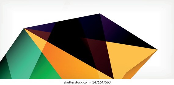 Vintage abstract template with triangle mosaic composition vecton white background. Simple design background. Modern flat design. Color abstract background. Beautiful vector pattern.