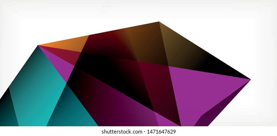 Vintage abstract template with triangle mosaic composition vecton white background. Simple design background. Modern flat design. Color abstract background. Beautiful vector pattern.