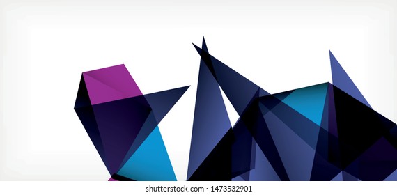 Vintage abstrakte Vorlage mit Dreieck Mosaik Komposition Vecton weißer Hintergrund. Einfaches Design-Hintergrund. Modernes Flachdesign. Abstrakter Farbhintergrund. Schönes Vektormuster.
