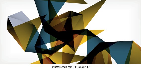 Vintage abstract template with triangle mosaic composition vecton white background. Simple design background. Modern flat design. Color abstract background. Beautiful vector pattern.