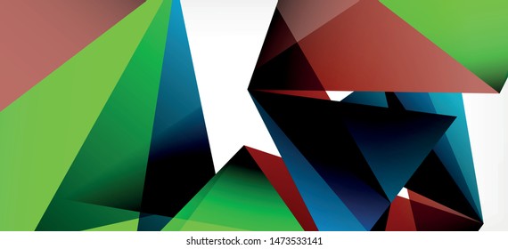 Vintage abstract template with triangle mosaic composition vecton white background. Simple design background. Modern flat design. Color abstract background. Beautiful vector pattern.