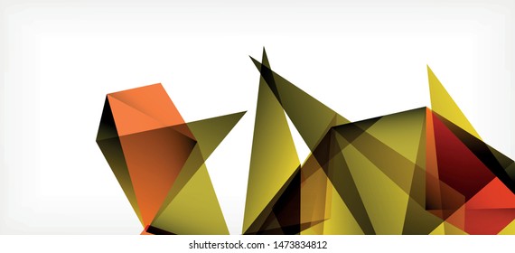 Vintage abstract template with triangle mosaic composition vecton white background. Simple design background. Modern flat design. Color abstract background. Beautiful vector pattern.