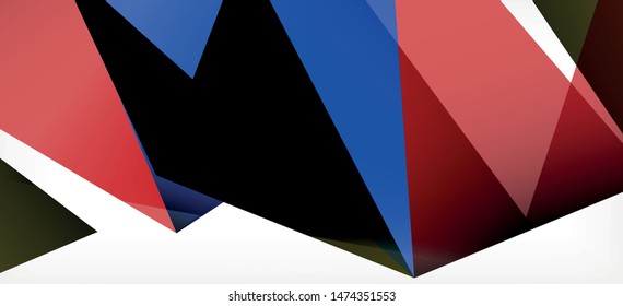 Vintage abstract template with triangle mosaic composition vecton white background. Simple design background. Modern flat design. Color abstract background. Beautiful vector pattern.