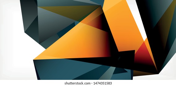 Vintage abstract template with triangle mosaic composition vecton white background. Simple design background. Modern flat design. Color abstract background. Beautiful vector pattern.
