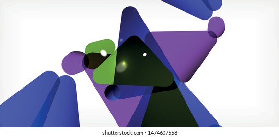 Vintage abstract template with triangle mosaic composition vecton white background. Simple design background. Modern flat design. Color abstract background. Beautiful vector pattern.