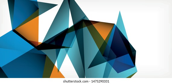 Vintage abstract template with triangle mosaic composition vecton white background. Simple design background. Modern flat design. Color abstract background. Beautiful vector pattern.