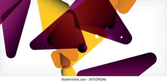 Vintage abstrakte Vorlage mit Dreieck Mosaik Komposition Vecton weißer Hintergrund. Einfaches Design-Hintergrund. Modernes Flachdesign. Abstrakter Farbhintergrund. Schönes Vektormuster.