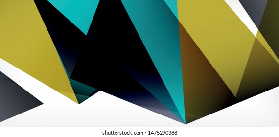 Vintage abstract template with triangle mosaic composition vecton white background. Simple design background. Modern flat design. Color abstract background. Beautiful vector pattern.