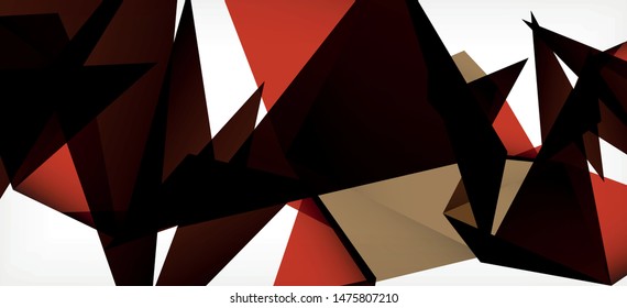 Vintage abstract template with triangle mosaic composition vecton white background. Simple design background. Modern flat design. Color abstract background. Beautiful vector pattern.