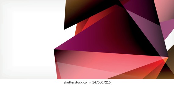 Vintage abstract template with triangle mosaic composition vecton white background. Simple design background. Modern flat design. Color abstract background. Beautiful vector pattern.