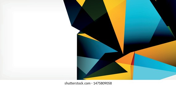 Vintage abstract template with triangle mosaic composition vecton white background. Simple design background. Modern flat design. Color abstract background. Beautiful vector pattern.