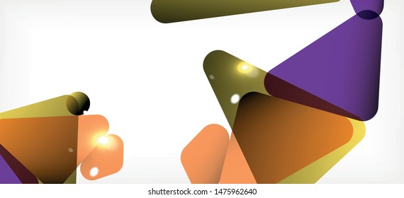 Vintage abstract template with triangle mosaic composition vecton white background. Simple design background. Modern flat design. Color abstract background. Beautiful vector pattern.