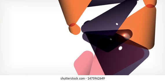 Plantilla abstracta vintage con fondo blanco de composición de mosaico triangular. Fondo de diseño simple. Diseño moderno y plano. Color del fondo abstracto. Hermoso patrón vectorial.