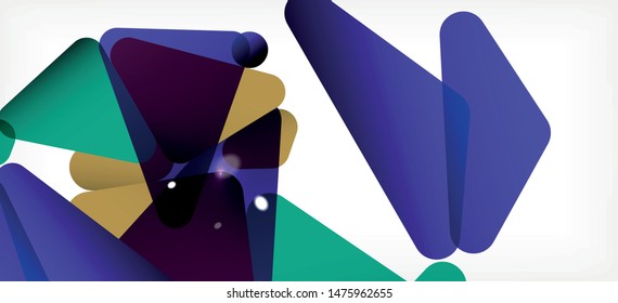 Plantilla abstracta vintage con fondo blanco de composición de mosaico triangular. Fondo de diseño simple. Diseño moderno y plano. Color del fondo abstracto. Hermoso patrón vectorial.