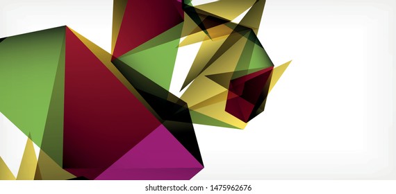 Plantilla abstracta vintage con fondo blanco de composición de mosaico triangular. Fondo de diseño simple. Diseño moderno y plano. Color del fondo abstracto. Hermoso patrón vectorial.