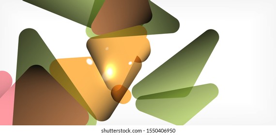 Vintage abstract template with triangle mosaic composition vecton white background. Simple design background. Modern flat design. Color abstract background. Beautiful vector pattern.