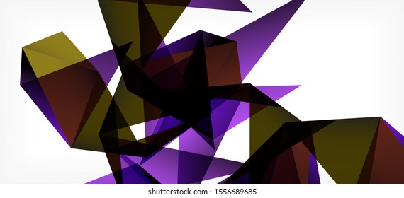 Vintage abstract template with triangle mosaic composition vecton white background. Simple design background. Modern flat design. Color abstract background. Beautiful vector pattern.