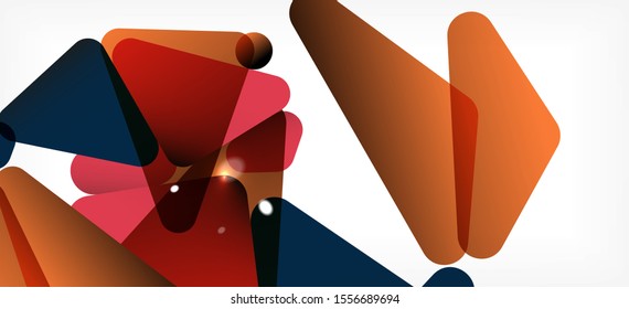 Vintage abstract template with triangle mosaic composition vecton white background. Simple design background. Modern flat design. Color abstract background. Beautiful vector pattern.