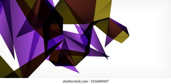 Vintage abstract template with triangle mosaic composition vecton white background. Simple design background. Modern flat design. Color abstract background. Beautiful vector pattern.
