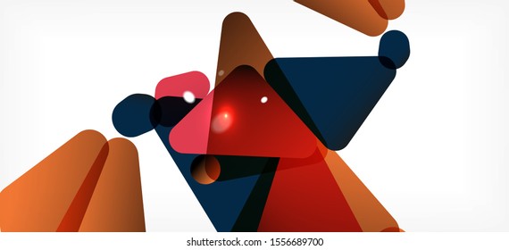 Vintage abstract template with triangle mosaic composition vecton white background. Simple design background. Modern flat design. Color abstract background. Beautiful vector pattern.