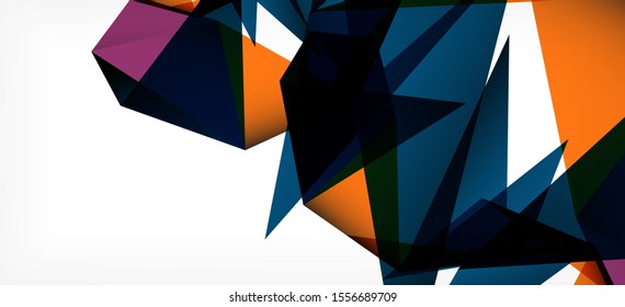 Vintage abstract template with triangle mosaic composition vecton white background. Simple design background. Modern flat design. Color abstract background. Beautiful vector pattern.