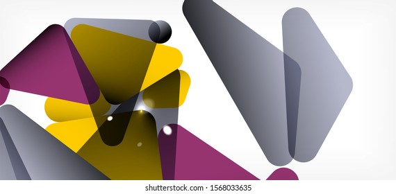 Vintage abstract template with triangle mosaic composition vecton white background. Simple design background. Modern flat design. Color abstract background. Beautiful vector pattern.