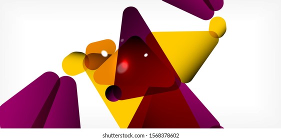 Vintage abstract template with triangle mosaic composition vecton white background. Simple design background. Modern flat design. Color abstract background. Beautiful vector pattern.
