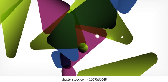 Vintage abstract template with triangle mosaic composition vecton white background. Simple design background. Modern flat design. Color abstract background. Beautiful vector pattern.