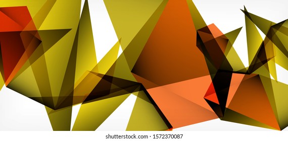 Vintage abstract template with triangle mosaic composition vecton white background. Simple design background. Modern flat design. Color abstract background. Beautiful vector pattern.