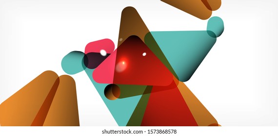 Vintage abstract template with triangle mosaic composition vecton white background. Simple design background. Modern flat design. Color abstract background. Beautiful vector pattern.