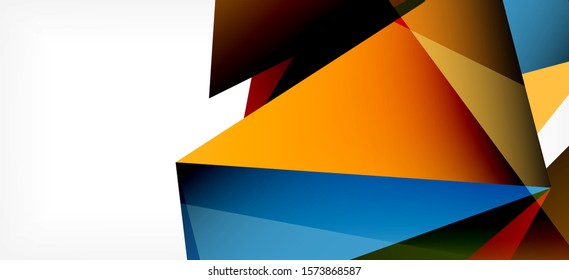 Vintage abstract template with triangle mosaic composition vecton white background. Simple design background. Modern flat design. Color abstract background. Beautiful vector pattern.